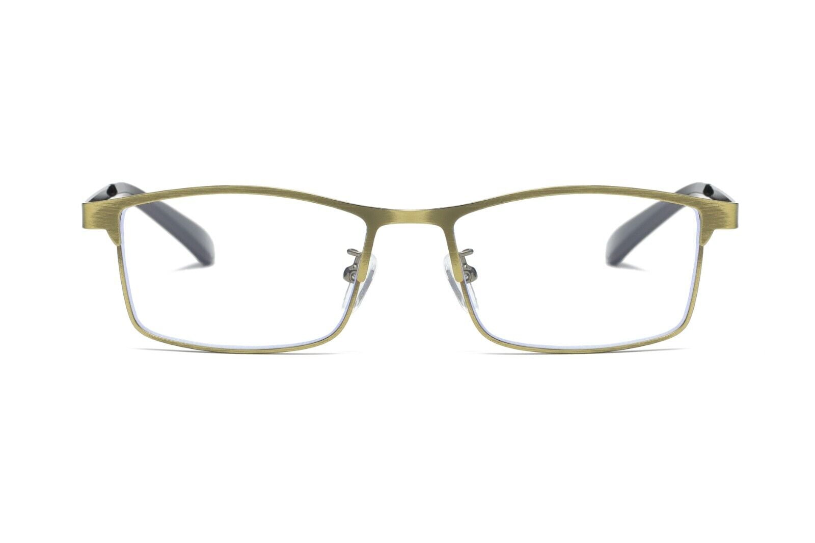 8 PK Brass Metal Frame Mens Reading Glasses Spring Hinge Blue Light Blocking Readers +1.75