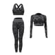 thumbnail image 3 of Yoga estampado de camuflaje sin costuras mujeres entrenamiento trajes correr gimnasio Fitness ropa deportiva de manga larga Sujetador deportivo Top Leggings trajes, 3 of 5