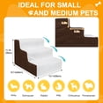 thumbnail image 2 of Best 3 Tiers Dog Stairs for Beds Or Couches - Pet Stair with Removable Washable Cover Pet Steps - for Small Dogs to get on High Bed, 2 of 7