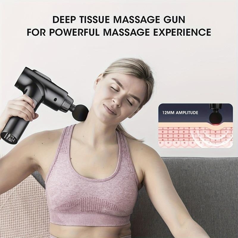 Massage Gun Deep Tissue, Percussion Massage Gun with 9 Attachments & 30 Speed, Handheld Electric Back Massager for Pain Relief- Gifts for Man Women