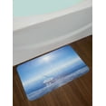 thumbnail image 2 of Winter Bath Mat, Icy Boat in Sunny Weather with Open Sky Cool Blue Tones Seascape Photograph Print, Non-Slip Plush Mat Bathroom Kitchen Laundry Room Decor, 29.5 X 17.5 Inches, Blue White, Ambesonne, 2 of 2