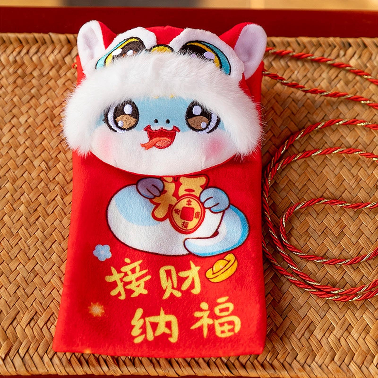 6-Pack Chinese New Year Red Envelopes (Hongbao) For 2025 - Calligraphy Design, Lucky Money Envelopes