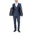 thumbnail image 3 of Julinie 3-Piece Solid Sharkskin Suit Set with Jacket, Vest, and Dress Pants, Slim Fit, 3 of 5