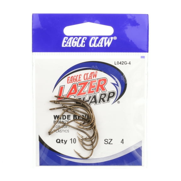 Lazer Sharp L042GH-4 Wide Bend Hook, Bronze, Size 4
