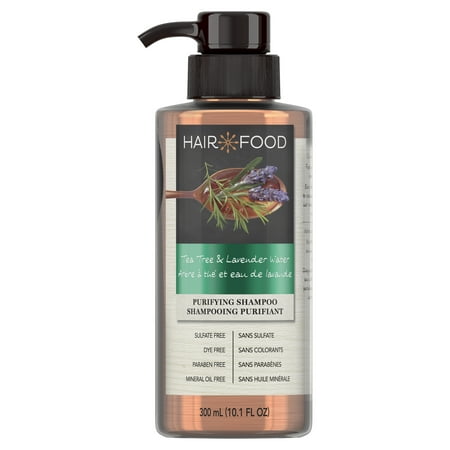 Lavender French Hair Shampoo - Hair Food Tea Tree & Lavender Sulfate Free Shampoo, 10.1 fl oz, Dye Free Purifying