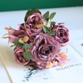 thumbnail image 1 of Ramo de simulación de rosa de hibisco, hortensia retro europea, peonía, rosa, decoración para el hogar, boda, flor artificial de seda falsa, 1 of 6