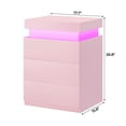 thumbnail image 5 of Afuhokles Set of 2 Nightstand with Charging Station and LED Lights,Night Stand with Sliding Top,Bedside Table with Drawers,Modern End Side Table for Bedroom,Pink, 5 of 7