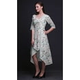 thumbnail image 4 of Bimba Robe Droite Asymétrique pour Femmes en Coton à Pétales Blanches à Imprimé Floral avec Poches, Décontractée, Mi-Longue - Grand, 4 of 4
