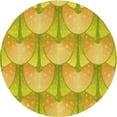 thumbnail image 1 of Ahgly Company Tapis Rond Lavable en Machine Intérieur Transitionnel Jaune, 6 Pieds Rond, 1 of 7