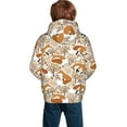 thumbnail image 3 of Bingfone Autumn Fox with Brown Plants Pattern Youth Classic Hoodies Soft Hooded Pullover Sweatshirts for Girls and Boys, 3 of 6