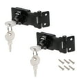 thumbnail image 1 of Cerraduras de hasp con llave Unique Bargains con tornillos para puerta, llave diferente, 2 piezas, negras, 3 pulgadas, 1 of 6