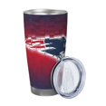 thumbnail image 2 of Taza térmica duradera de acero inoxidable 304 con tapa y pajita con temática del equipo de fútbol Patriots Taza térmica de acero inoxidable de 20 oz Taza para automóvil Adecuada para bebidas frías y, 2 of 8