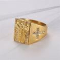thumbnail image 2 of Men's Ring 14K Yellow Gold Jesus Cross High Quality Micro Pave CZ Rings For Men Women Religious Christian Jewelry, 2 of 8