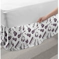 thumbnail image 2 of Music Bed Skirt, Musical Instruments Silhouettes and Notes Guitar Keyboard on Plain Background, Elastic Bedskirt Dust Ruffle Wrap Around for Bedding Decor, 4 Sizes, Eggplant and White, by Ambesonne, 2 of 2