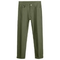 thumbnail image 4 of Yindaity Men's Classic Fit Signature Khaki Lux Cotton Stretch Pants Green,30, 4 of 5