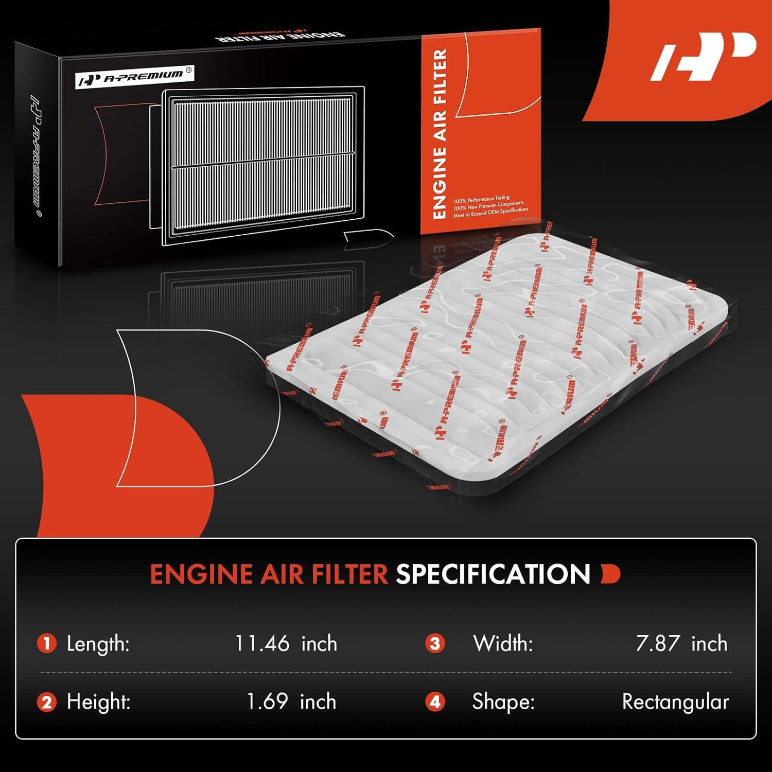 A-Premium 2-PC Engine Air Filter Compatible with Toyota Vehicles - Camry 2007-2009 2.4L, Camry 2010-2017 2.5L, Venza 2009-2016 2.7L - Gas L4 Engine - Replace# 17801-0H050