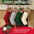 thumbnail image 2 of Ayieyill 4Pack Christmas Stockings, 18" Large Knitted Stocking Personalized Xmas Hanging Stocking Decorations with Name Leather Patches for Holiday Christmas Party Family Decor (Green Red Grey）, 2 of 7