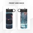 thumbnail image 3 of Sikiie Astronaut Helmet Reflections Print 18OZ Insulated Straw Cup, Portable Leak-proof Sports Water Bottle, Stainless Steel Water Cup Suitable for Home and Outdoor, 3 of 8