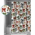 thumbnail image 3 of Extra Long Shower Curtain 72x84 Inch, Watercolor Bow Shower Curtain Waterproof Bathroom Decor Plaid Farmhouse Checkered Fabric Bath Curtain Set Accessories with Hooks, 3 of 6