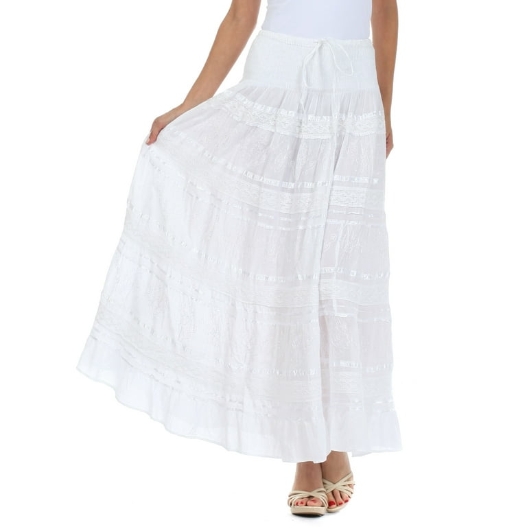 White maxi top peasant skirt