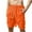 Orange, variant on WREESH Men's Beach Shorts Cargo Shorts Casual Summer Shorts Solid Color Elastic Waist Drawstring Shorts Short Pants Dark Blue