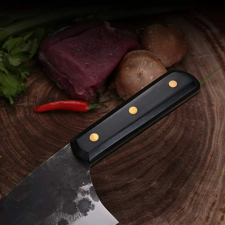 Meat Cleaver Knife, 7.5 Inch Handmade Forged Chinese Chef Knife Stainless  Steel Kitchen Knife Meat Cleaver Slicing Butcher Knife Bone Chopping Knife