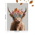 thumbnail image 3 of Qisvanset Highland Cow Flowers Sunglasses Canvas Wall Art 15.75x11.81 Inches, 3 of 8
