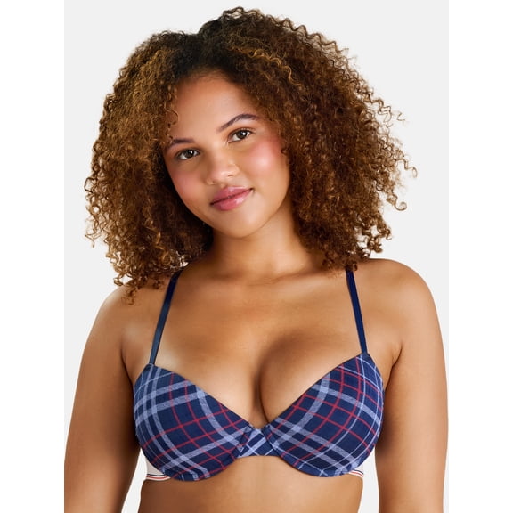 Fresh by Fruit of the Loom Women's Cotton Demi Push Up Bra, Size XS-XXL