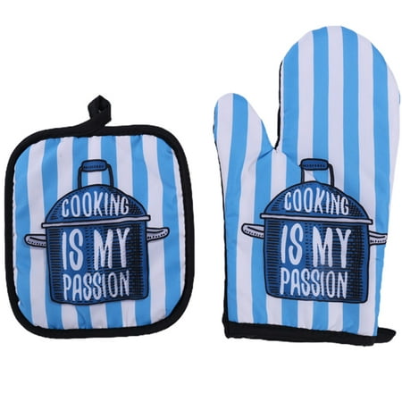 

Cute Oven Mitts and Pot Pad Sets Non-Slip Potholders Kitchen Heat Resistant Pads for Kitchen