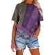 thumbnail image 4 of Blusa de Manga Corta Cuello Redondo Impreso Señoras Casual Top, Blusa Ligera de Poliéster para el Trabajo, la Fiesta Y Toda la Temporada de Uso Diario, 4 of 4