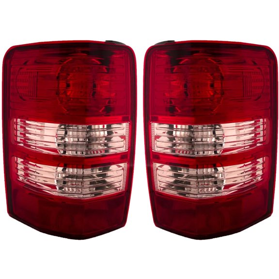 EPIC LIGHTING OE Style Halogen Tail Lights Chrome Assembly Replacement for JEEP 08-12 LIBERTY [ CH2800180 CH2801180 55157347AB 55157346AB ] Pair
