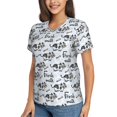 thumbnail image 2 of Vsdgher Cow With Fresh Milk Women Shirts V Neck Short Sleeve Tops T-Shirt Basic Tees, S to 3XLX-Large, 2 of 5