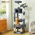 thumbnail image 1 of PAWZ Road 72 inch Large Cat Tree Tower with Sisal Scratching Posts and 2 Condos for Indoor Cats Dark Gray, 1 of 10