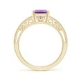 thumbnail image 2 of ANGARA Natural Emerald Cut 2.2 ct Amethyst Solitaire Ring with Milgrain in 14K Yellow Gold for Women (Size-9x7mm) | February Birthstone, Anniversary, Jewelry Gift for Women | Natural Amethyst Ring, 2 of 9