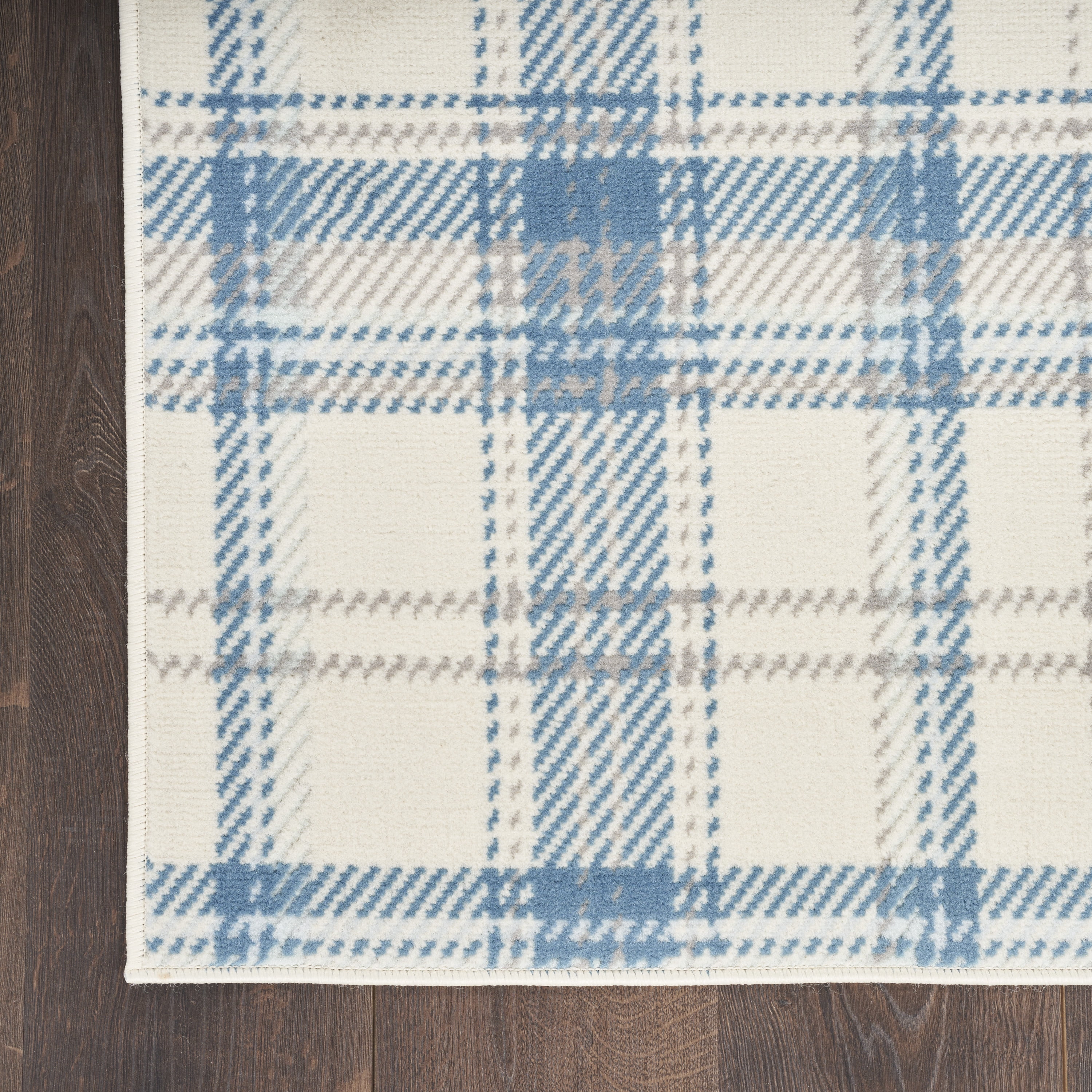 Nourison Grafix Farmhouse Ivory Blue 2'3" x 7'6" Area Rug (2x8)