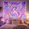thumbnail image 2 of Winged Unicorn on Crescent Moon in Cosmic Nebulae, Dreamy Fantasy for Teen Girls, Celestial Home Decor Art, Birthday Gift Tapestry Wall Hanging for Bedroom and Dorm, 2 of 7