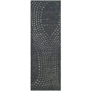 Black shag area rug