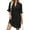 Black, variant on Deago Summer Dresses for Women V Neck Ruffle Short Sleeve Solid Color Casual Loose Shirt Dress (Pink, S)