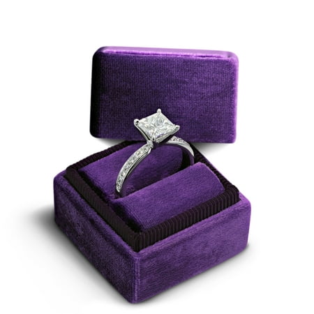 14K White Gold Engagement Ring Natural Diamond 0.69 Carat Weight Princess K