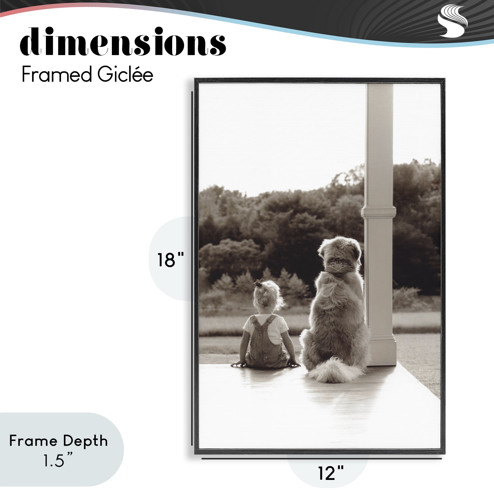 Stupell Industries Child And Dog Friendship Black Framed Giclee Art, design by Kendra Dew