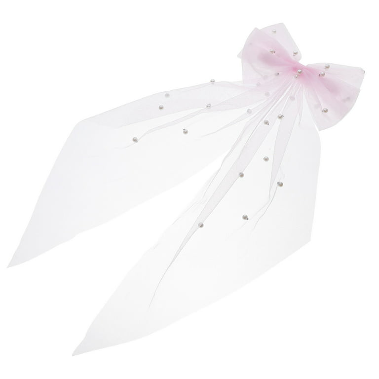 AKOAK 1 Pack Elegant and Sweet White Pearl Bow Duckbill Clip Ladies Pearl  Side Clip Bangs Hair Clip Wedding Headdress Birthday Valentine's Day Gift