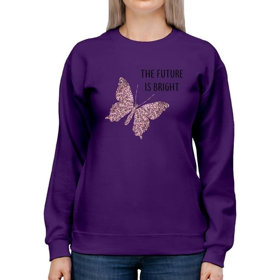 Future Is Bright Glitter Sweatshirt Women -Image by Shutterstock, Female 5X-Large