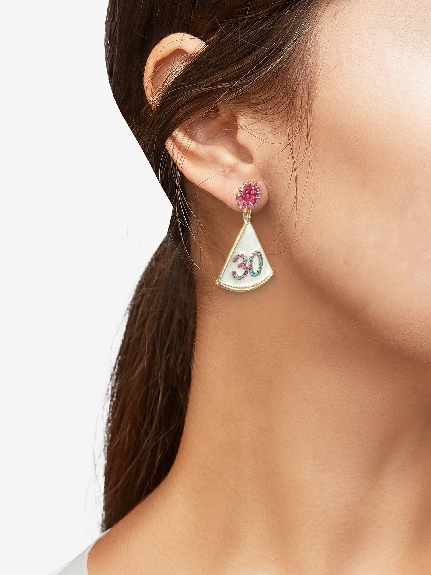Packed Party Happy 30th Party Hat Earrings, 1 Pair