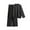 Black, variant on Lovskoo 2024 2 Piece Outfits for Women Lounge Sets Round Neck Long Sleeve Knit Sets Pullover Tops Wide Leg Pants Fall Cloth Black
