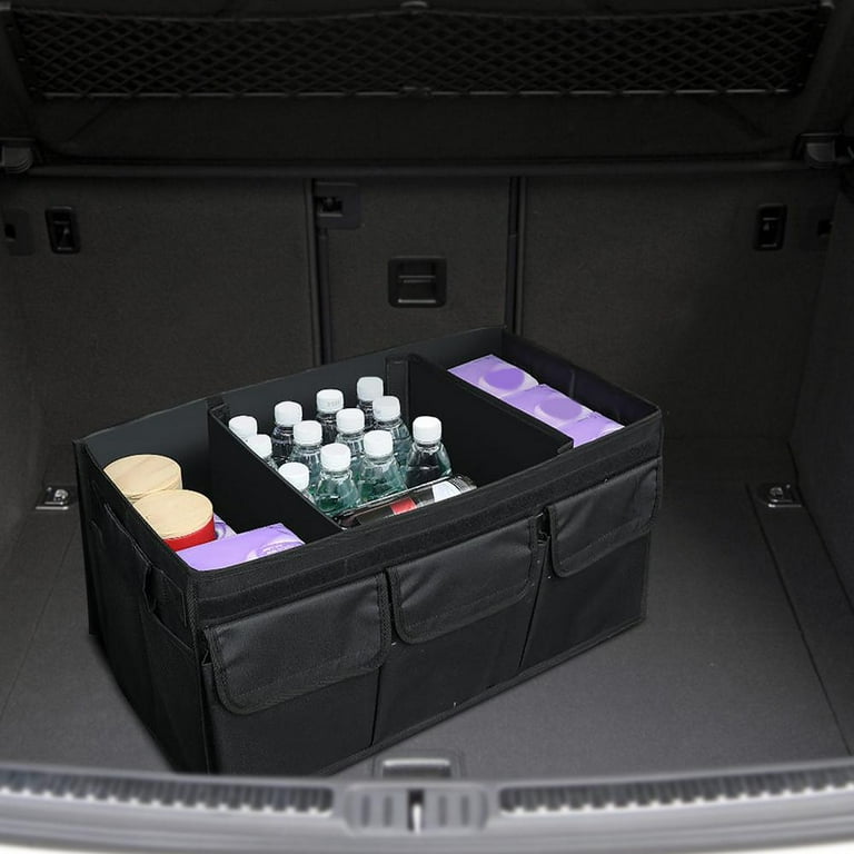 Car Boot Organiser Heavy Duty Folding Car Boot Storage Bag with Cover Collapsible Car Boot Tidy Large Capacity Non Slip Tidy Boot Bag for All Vehicles Car Accessories Auto Luggage Black Walmart