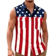 thumbnail image 2 of EliteGoogv Mens Tank Top Patriotic Sleeveless Button Down Shirt For Men 4th of July Outfit Memorial Day Summer 250th Independence Day Top Multicolour 3XL, 2 of 4