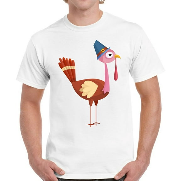 Cute Turkey Men T-Shirt - Graphic Tee S M L XL 2XL 3XL 4XL 5XL - Funny Thanksgiving Tshirts for Men Happy Thanksgiving Gifts