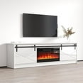 thumbnail image 2 of Granero BL-EF Fireplace TV Stand for TVs up to 90", Modern High Gloss 79" Entertainment Center, Electric Fireplace TV Media Console with Storage Cabinets, 2 of 5