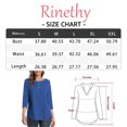 thumbnail image 5 of 3/4 Sleeve Raglan Shirts for Women Color Block Henley Blouse Button Tunic Tops(B-Blue L), 5 of 5