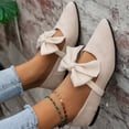 thumbnail image 6 of Hinvhai Pointed Toe Ballet Flats for Women Slip on Comfortable Flats with Bow Dressy Casual Work Shoes Beige 6(37), 6 of 7